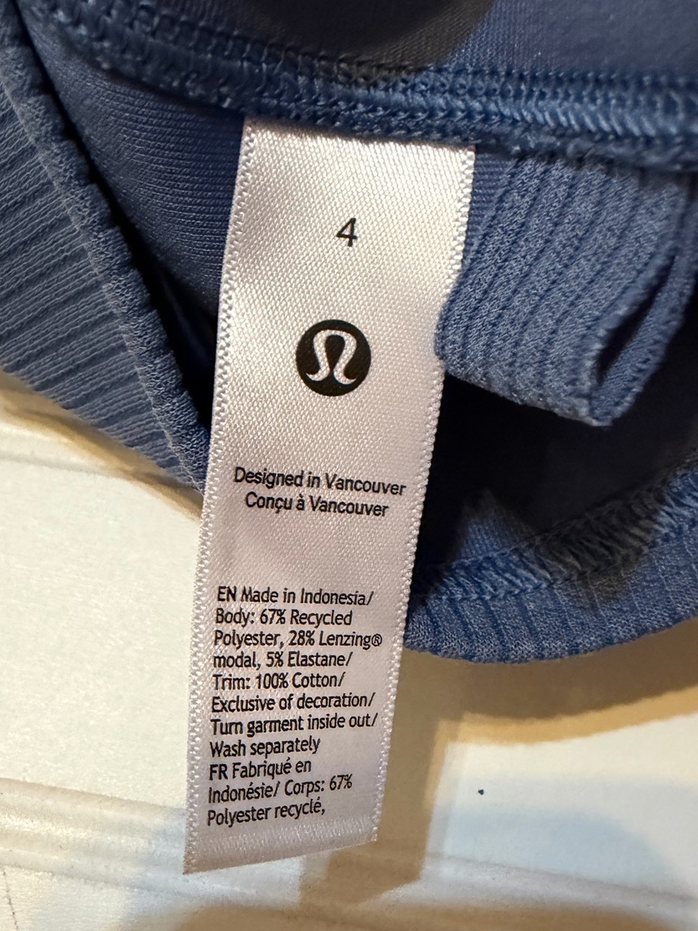 lululemon athletica Ribbed V-Neck Cropped Tank Top in Dusty Blue - Picture 8 of 9
